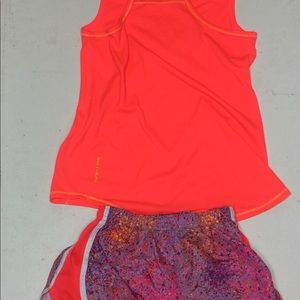 Top and bottom two piece outfit.